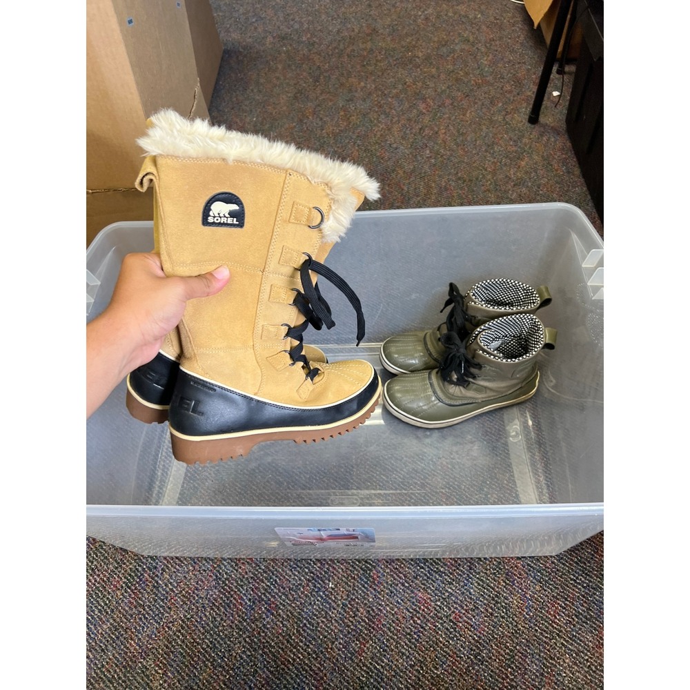 Sorel Tofino Tan Black Faux Fur Waterproof Winter Boots NL2093-373 Womens 8 - Picture 8 of 9